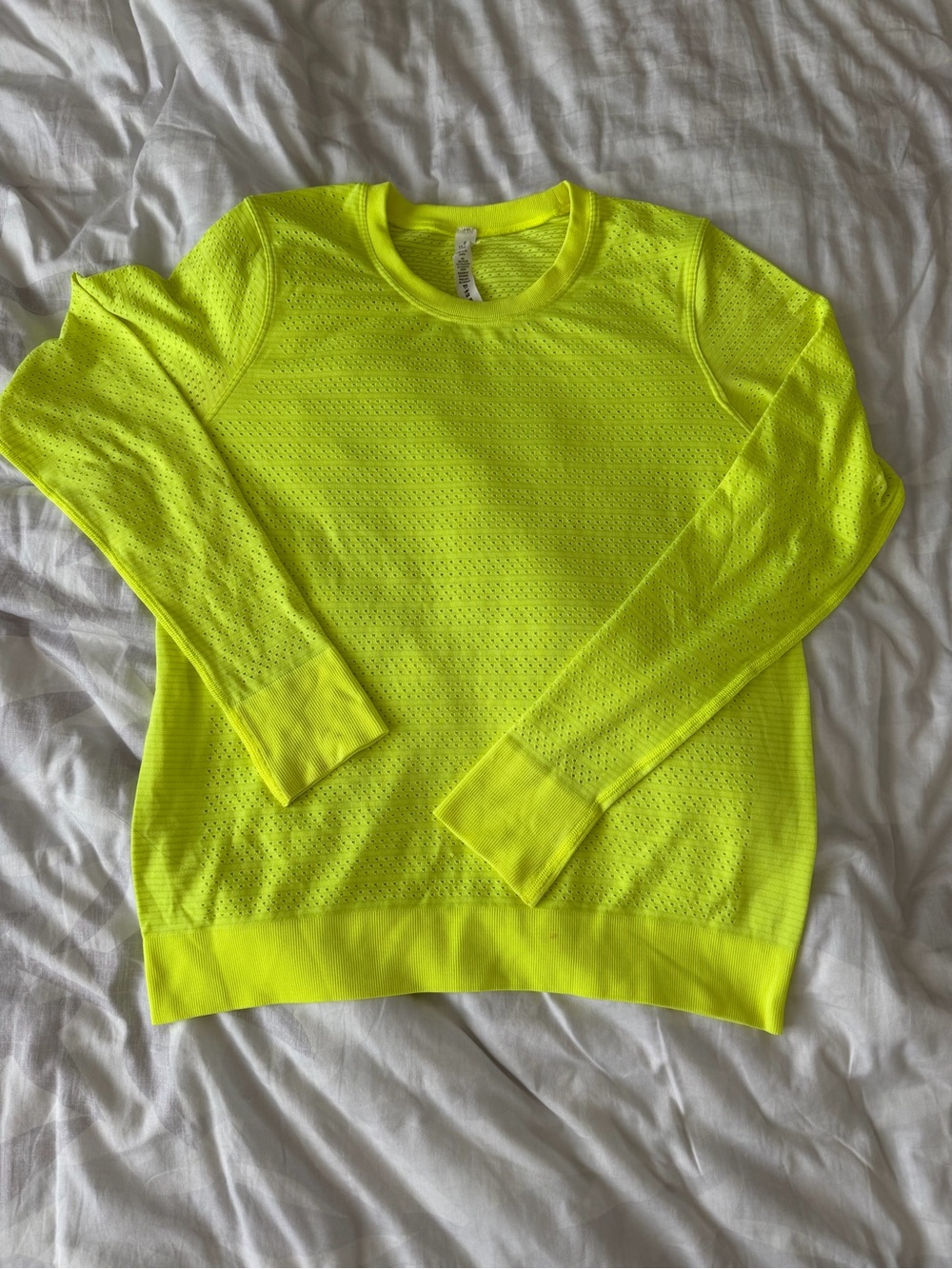 Lululemon Women's Neon Yellow Lightweight long sleeve shirt - Size 6